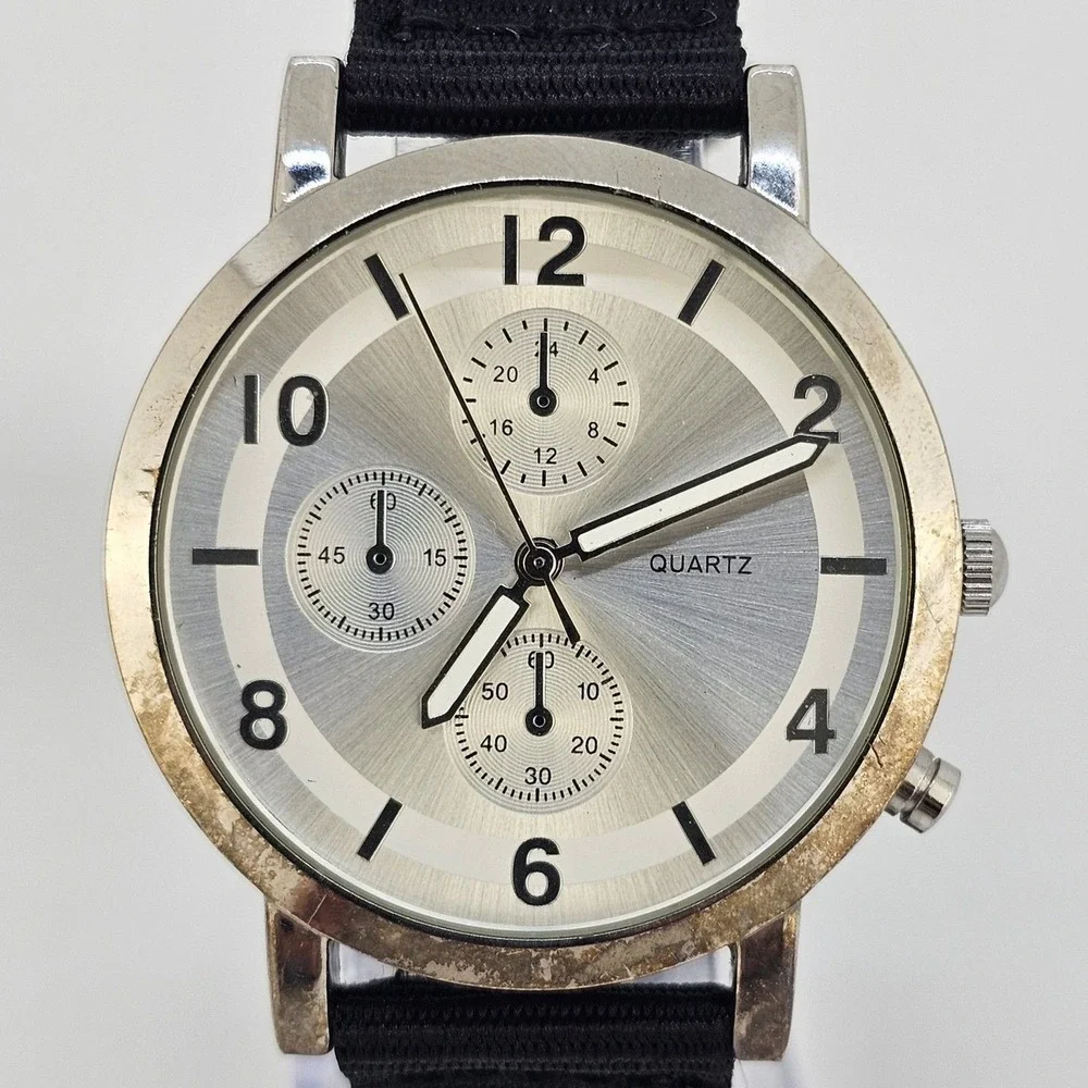 Aeropostale Unisex Watch 38MM Gray Dial Black Bands New Battery READ DESCRIPTION